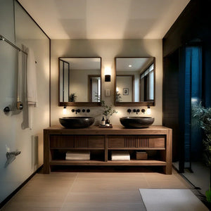 Solid-Wood Double Bathroom Vanity