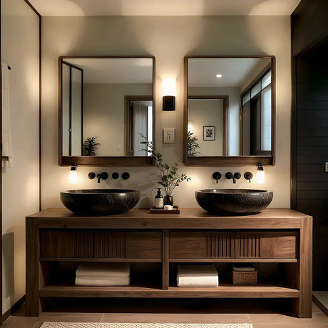 Solid-Wood Double Bathroom Vanity