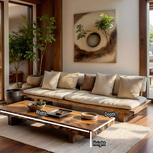 Live-Edge Solid-Wood Coffee Table for Japandi Living Rooms