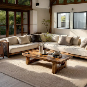 Solid Wood Coffee Table for Airy Modern Living Rooms