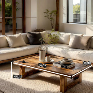 Solid Wood Coffee Table for Airy Modern Living Rooms