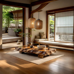 Zen Live-Edge Solid Wood Table for Minimalist Lounge