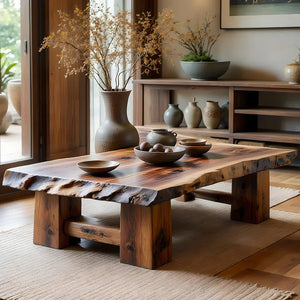 Solid Wood Live-Edge Coffee Table for Organic Interiors