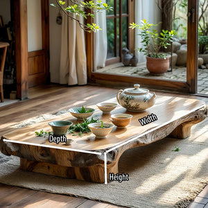 Live Edge Solid Wood Low Tea Table