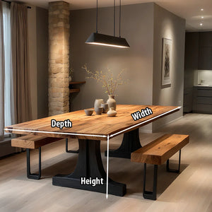 Live Edge Solid Wood Dining Table with Pedestal Base for Modern Home
