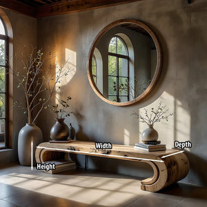 Solid Wood Loop Bench with Curved Ends for Minimalist Entryway
