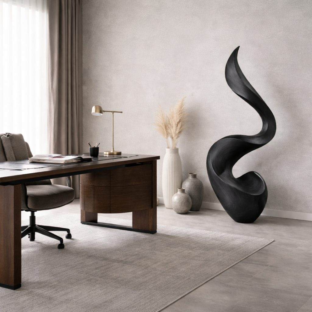 Modern Abstract Solid Wood Floor Sculpture for Luxury Interiors