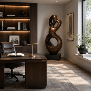 Eternal Harmony Abstract Solid Wood Sculpture