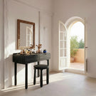 Handcrafted Solid Wood Vanity Table with Drawers for Cozy Modern Rooms