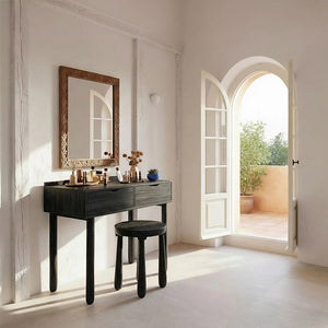 Handcrafted Solid Wood Vanity Table with Drawers for Cozy Modern Rooms