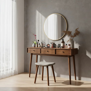 Solid Wood Vanity Table with Three Drawers