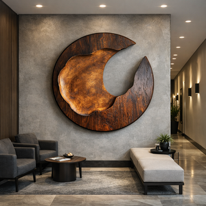 Modern Solid Wood Wall Decor for Living Room Feature Display