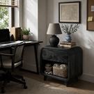 Handcrafted Solid Wood Nightstand with Soft Rounded Corners Drawer and Open Storage