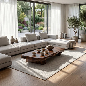 Low Solid Wood Tea Table for Minimalist Zen Interiors