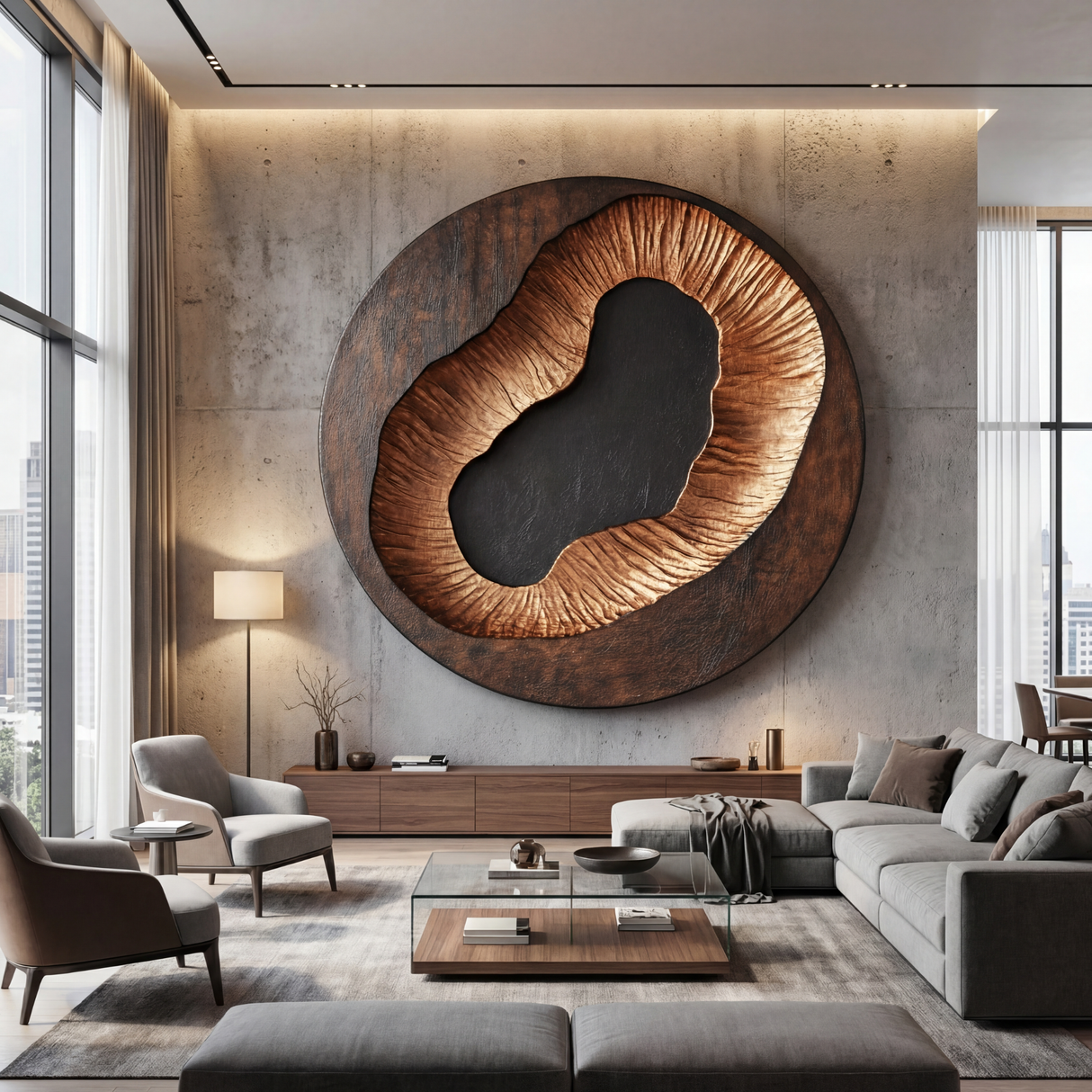 Modern Abstract Solid Wood Wall Decor for Living Room Interiors