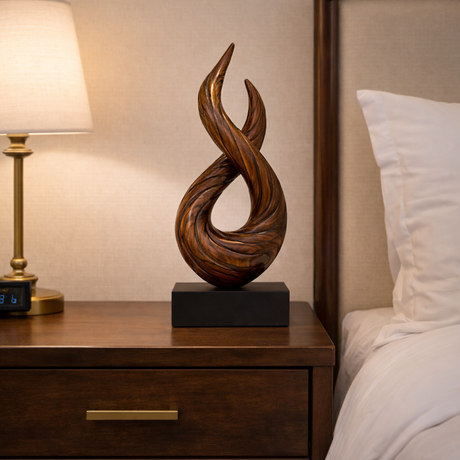 Handmade Twisted Wood Sculpture Modern Abstract Spiral Table Decor