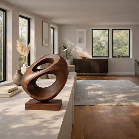 Abstract Hollow Form Sculpture Modern Organic Tabletop Decor