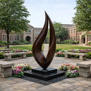 Large Outdoor Solid Wood Abstract Sculpture for Modern Garden Landscape