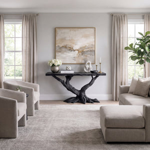 Sculptural Console Table with Twisted Root Base