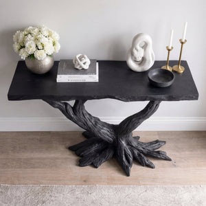 Sculptural Console Table with Twisted Root Base