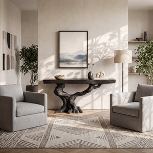 Blackwood Trunk Sculptural Console Table with Extended Branch Base