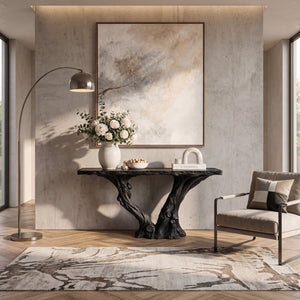 Sculptural Console Table with Trunk Organic Base
