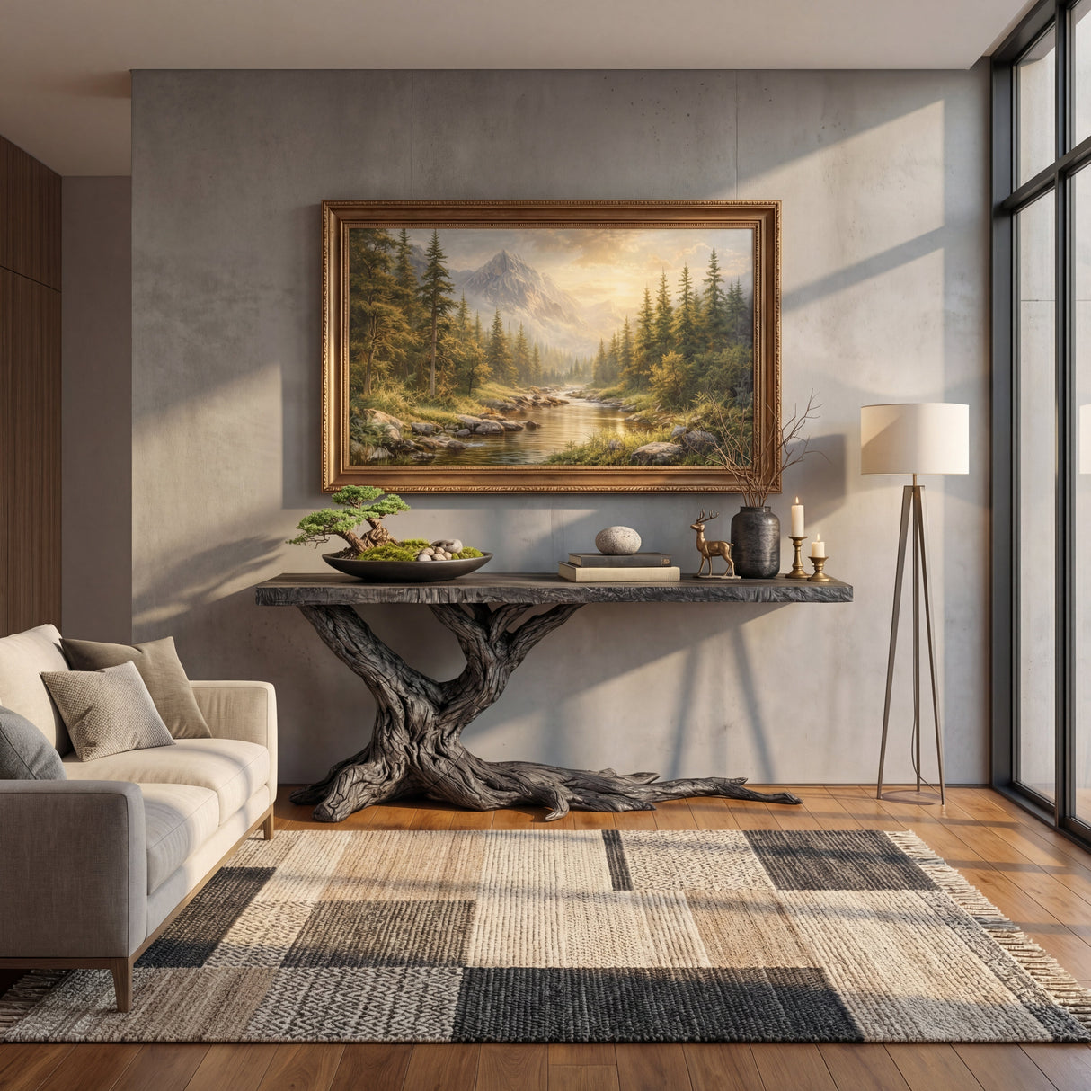 Sculptural Console Table with Root-Inspired Base
