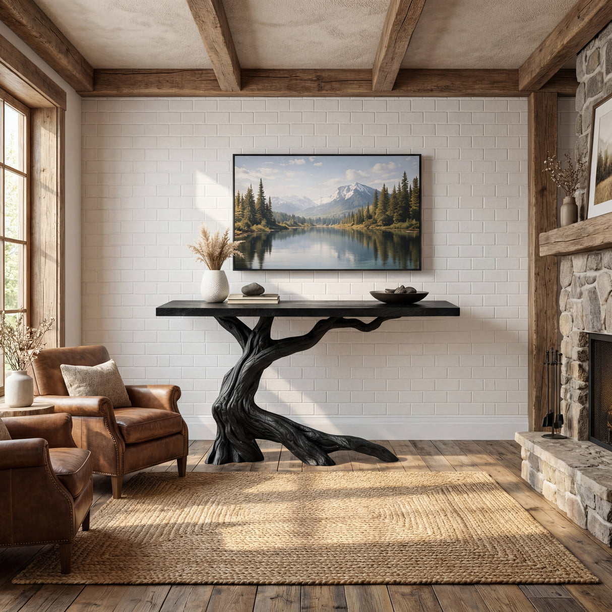 Twisted Branch Solid Wood Console Table