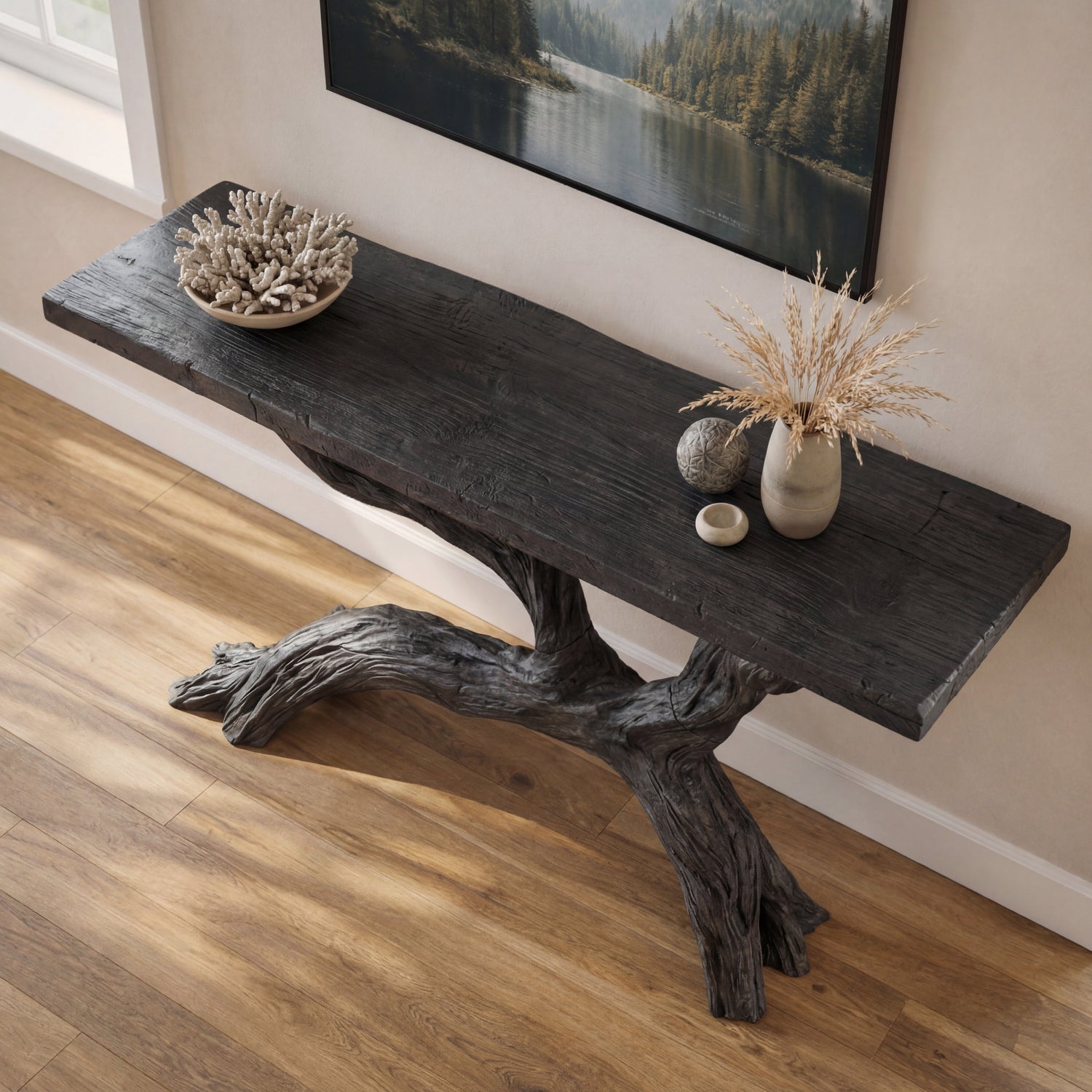 Cross-Branch Solid Wood Console Table