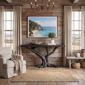 Solid Wood Console Table with Forked Branch Base