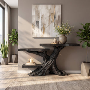 Organic Tiered Solid Wood Accent Table