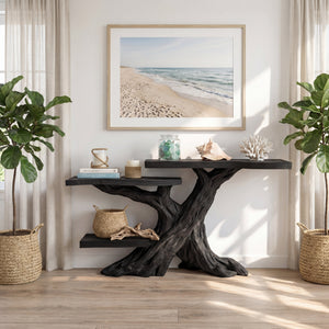 Organic Tiered Solid Wood Accent Table