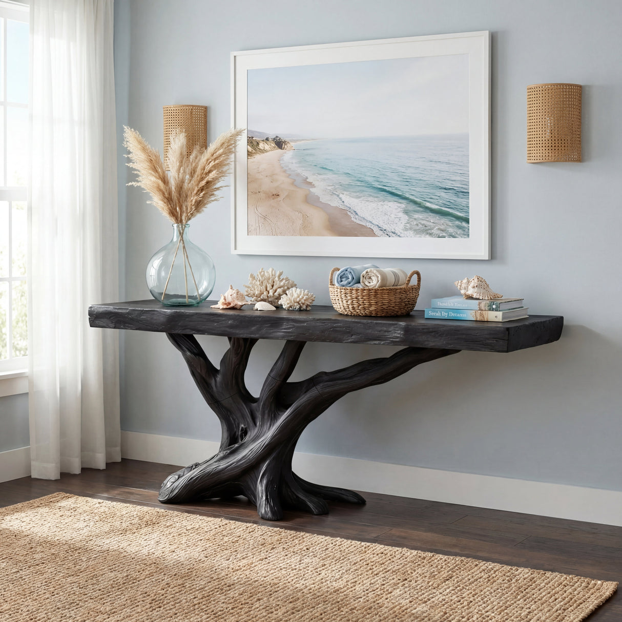 Branch Silhouette Solid Wood Console Table
