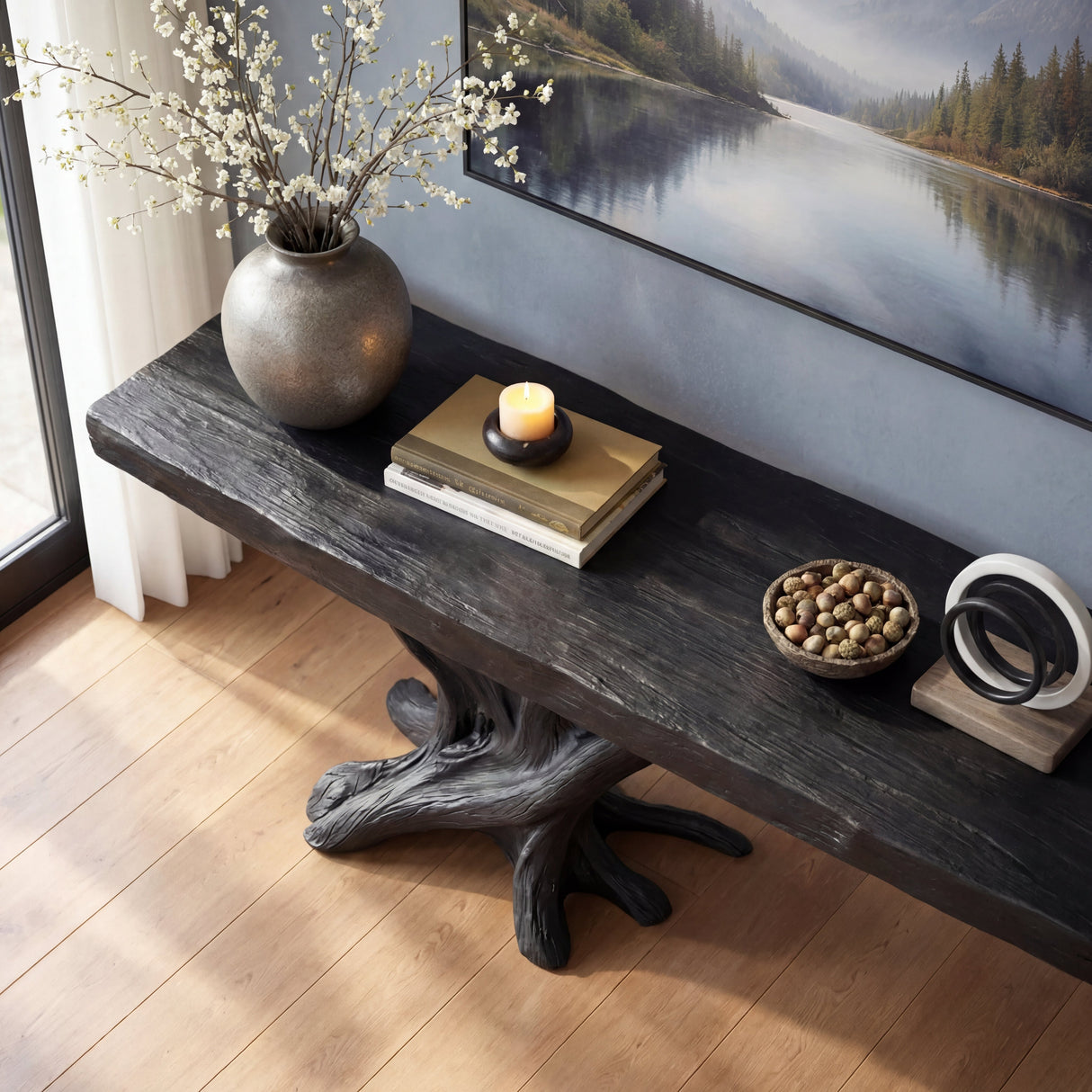 Branch Silhouette Solid Wood Console Table