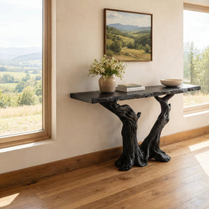 Twin Trunk Solid Wood Console Table