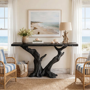 Twin Trunk Solid Wood Console Table