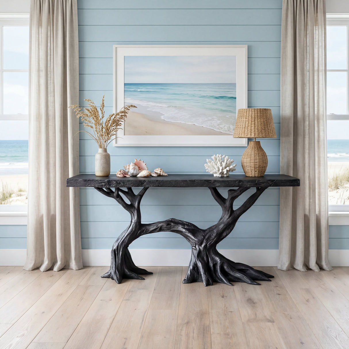 Open Arch Solid Wood Console Table