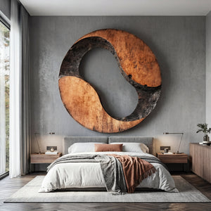 Modern Cutout Solid Wood Wall Sculpture for Living Room