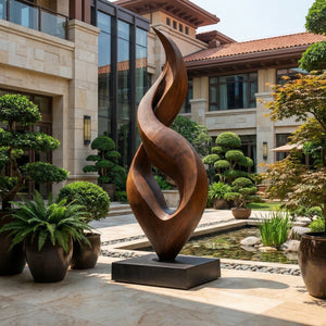 Abstract Twisting Floor Sculpture for Indoor or Covered Outdoor Spaces
