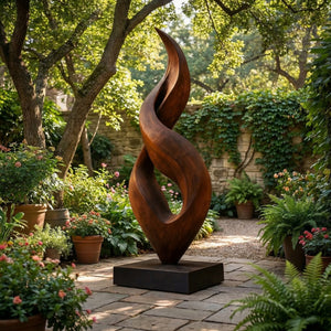 Abstract Twisting Floor Sculpture for Indoor or Covered Outdoor Spaces