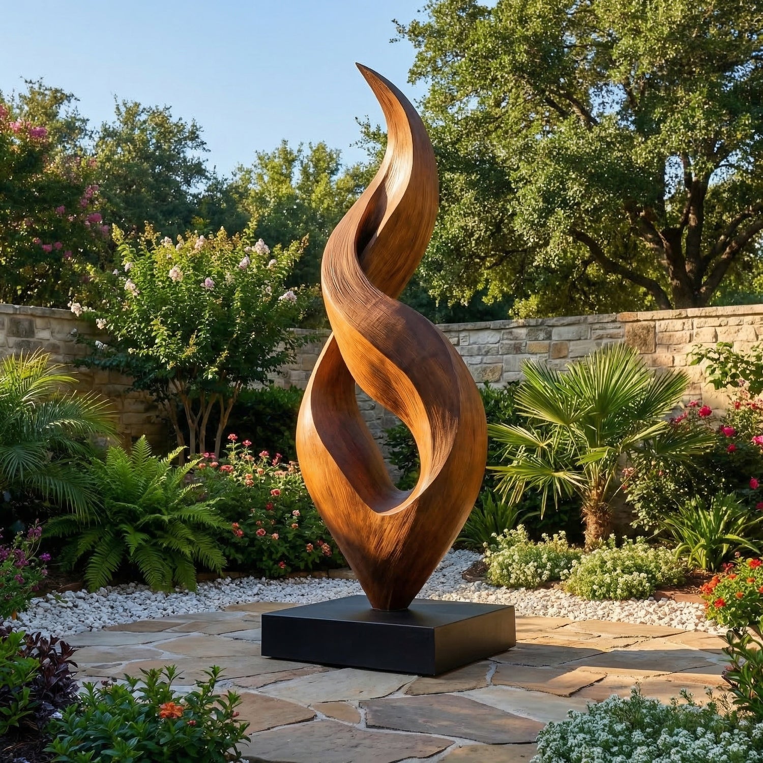 Abstract Twisting Floor Sculpture for Indoor or Covered Outdoor Spaces