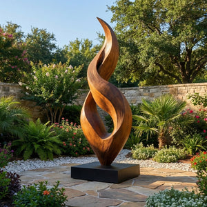 Abstract Twisting Floor Sculpture for Indoor or Covered Outdoor Spaces