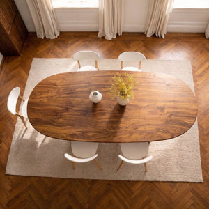 Solid Wood Dining Table with Sculpted Organic Legs for Dining Room
