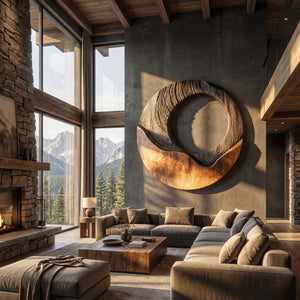 Large Circular Wall Sculpture for Modern Living Rooms, Sculptural Statement Wall Art for Luxury Interiors