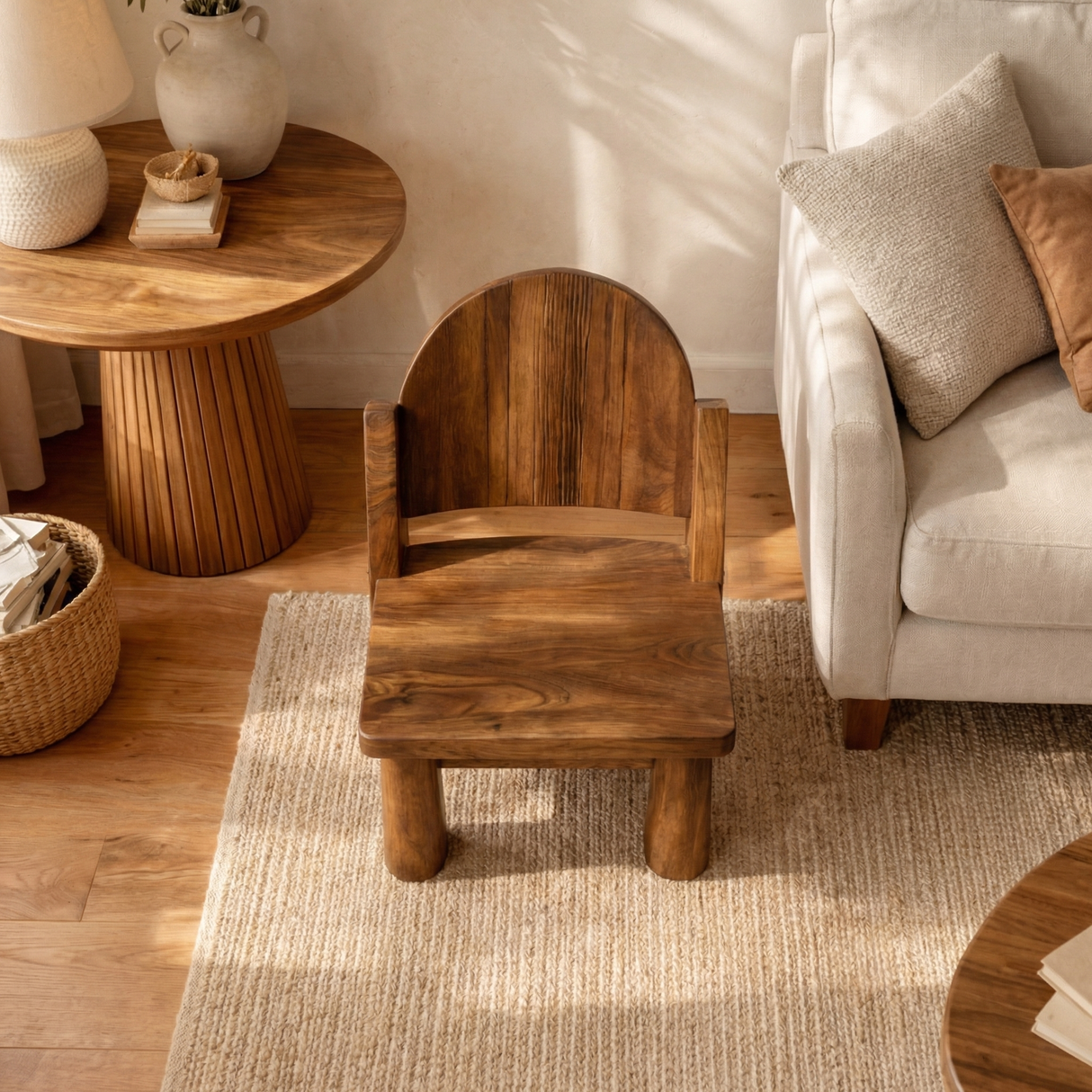 Solid Wood Kids Chair Handcrafted Wooden Chair for Children