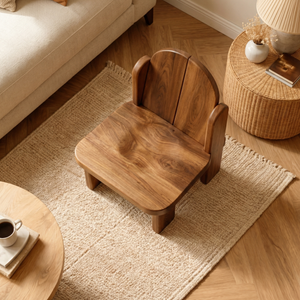 Solid Wood Kids Chair with Rounded Sides for Playrooms or Classrooms