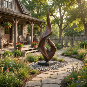 Monumental Solid Wood Abstract Sculpture for Garden and Estate Spaces