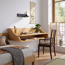Floating Solid Wood Desk with Soft Architectural Curves