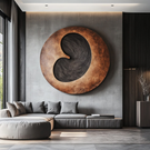 Organic Abstract Solid Wood Wall Sculpture for Modern Living Room