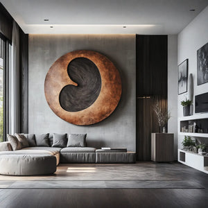 Organic Abstract Solid Wood Wall Sculpture for Modern Living Room